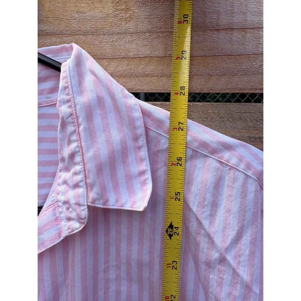 Brooks Brothers Pink White Striped Cotton Button Down Shirt Womens 10 LS